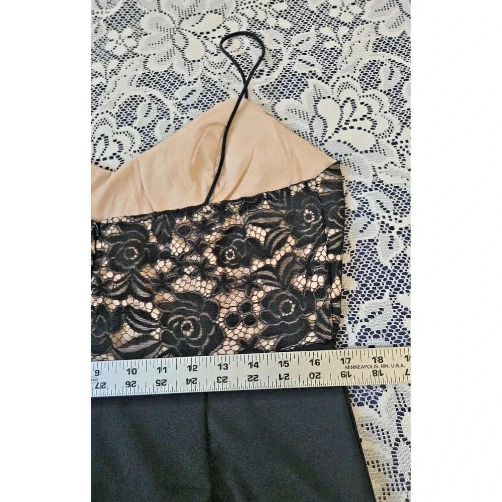 Lace Cami Top Jumpsuit XL Black Straight‎ Leg Back Zip Clubwear Festival NWT